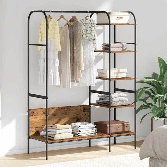 Clothes Rack with Shelf Brown 120 x 44 x 160 cm Engineered wood