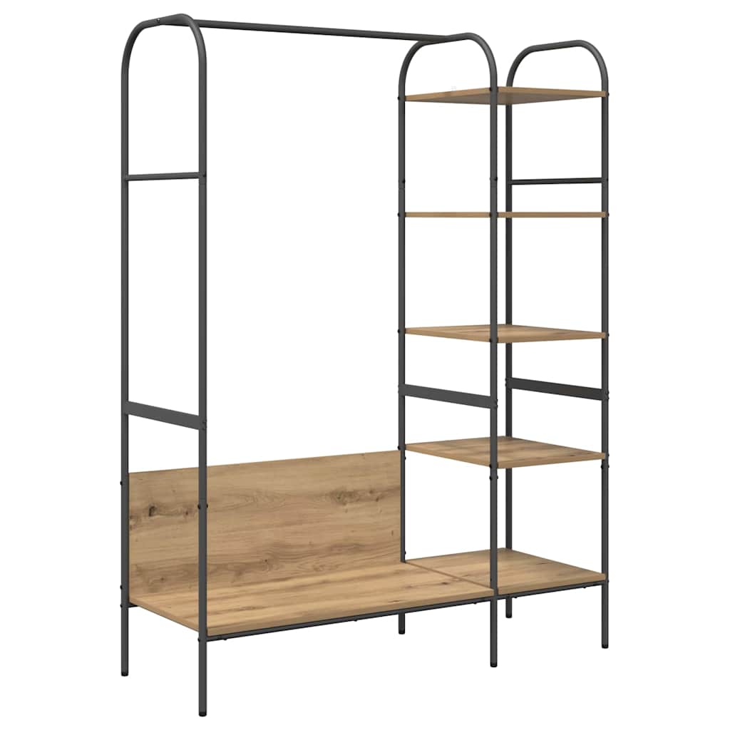 Clothes Rack with Shelf Beige 120 x 44 x 160 cm Engineered wood