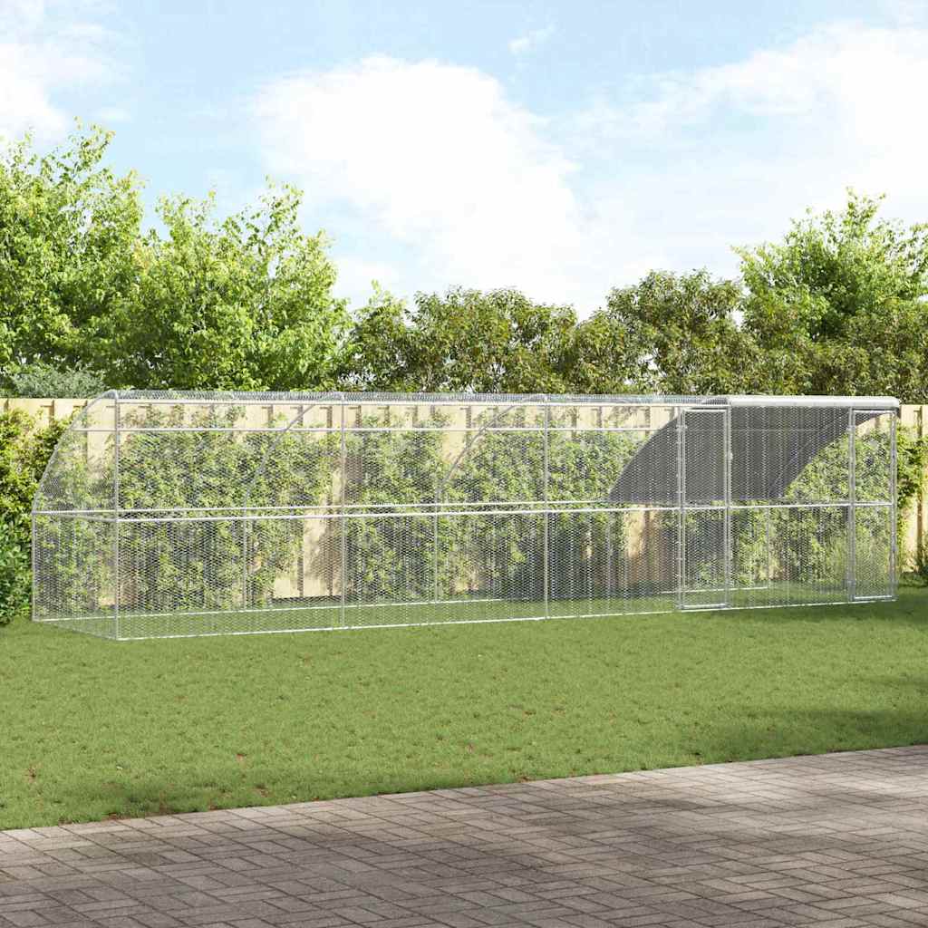 Chicken Cage Silver 800 x 200 x 198.5 cm Galvanized steel