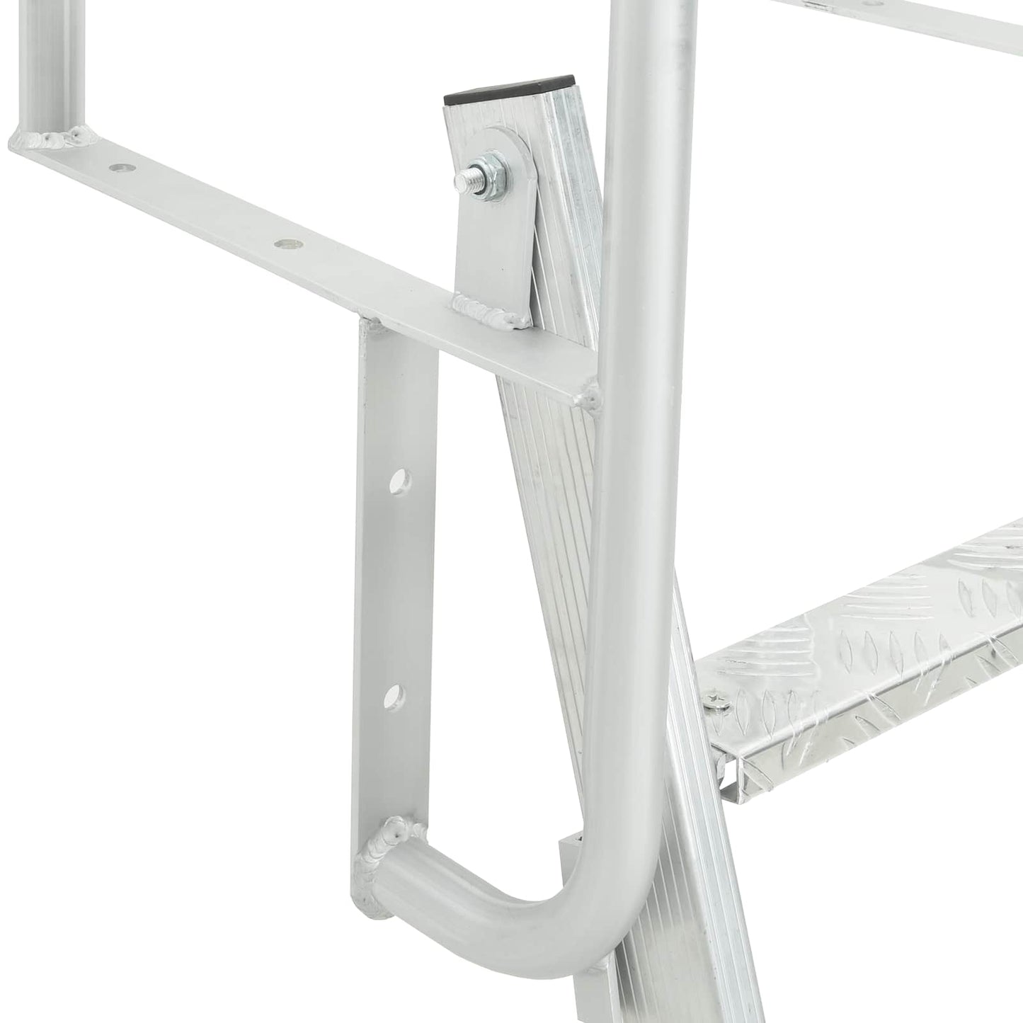5-Step Dock Ladder Silver 22.83 x 30.31 x 75.20 in Aluminium
