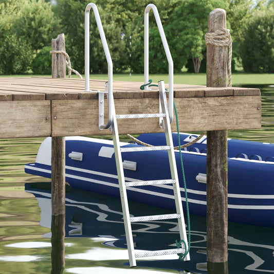5-Step Dock Ladder Silver 22.83 x 30.31 x 75.20 in Aluminium