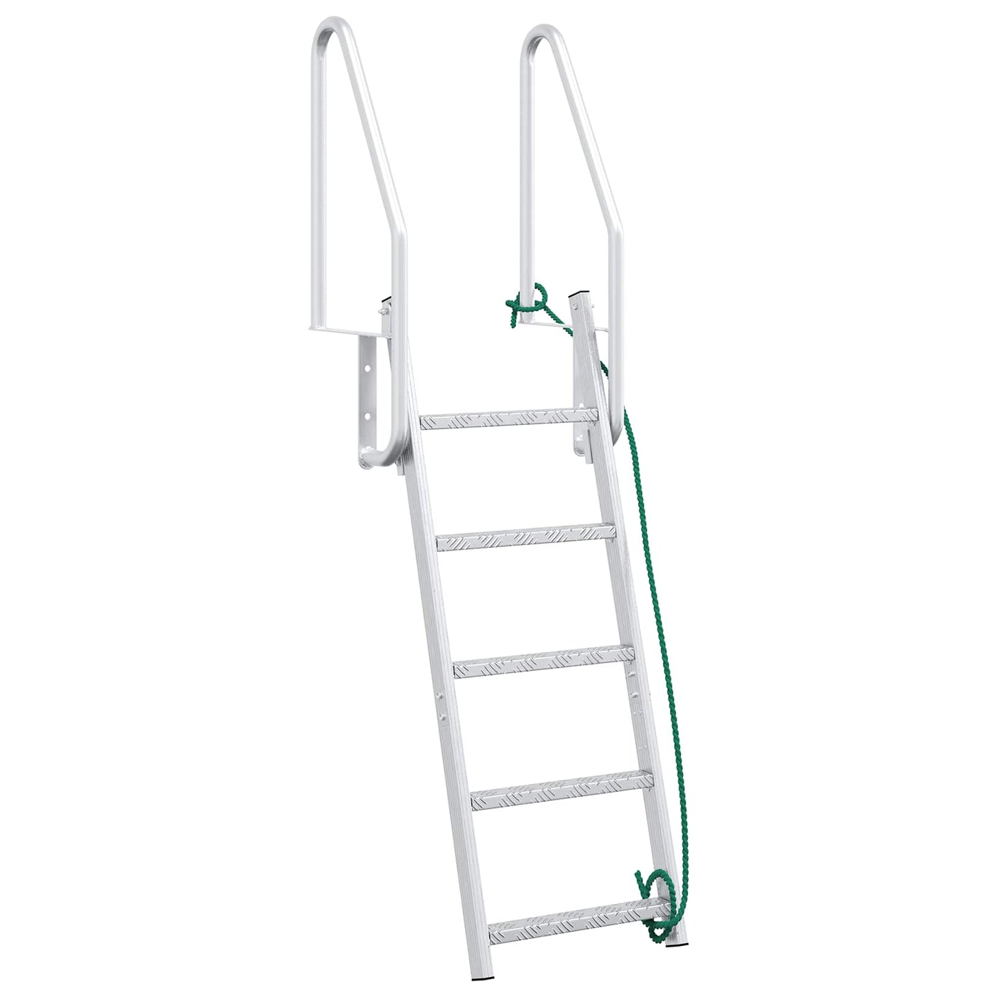 5-Step Dock Ladder Silver 22.83 x 30.31 x 75.20 in Aluminium
