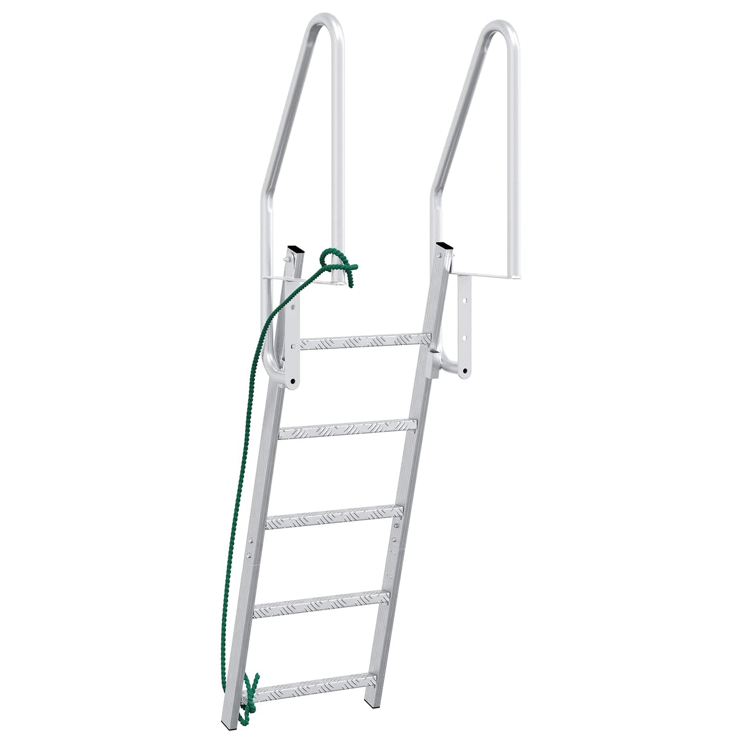 5-Step Dock Ladder Silver 22.83 x 30.31 x 75.20 in Aluminium