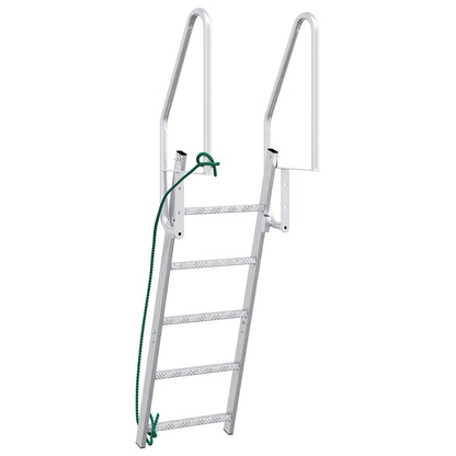 5-Step Dock Ladder Silver 22.83 x 30.31 x 75.20 in Aluminium