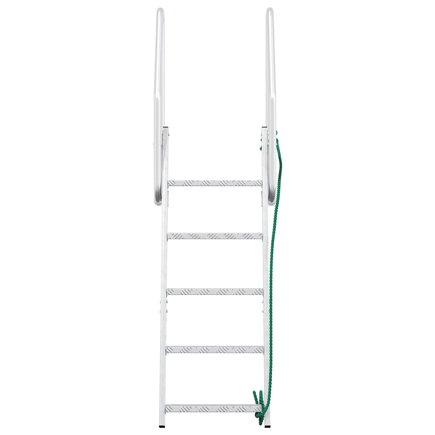 5-Step Dock Ladder Silver 22.83 x 30.31 x 75.20 in Aluminium