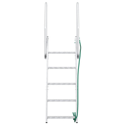 5-Step Dock Ladder Silver 22.83 x 30.31 x 75.20 in Aluminium