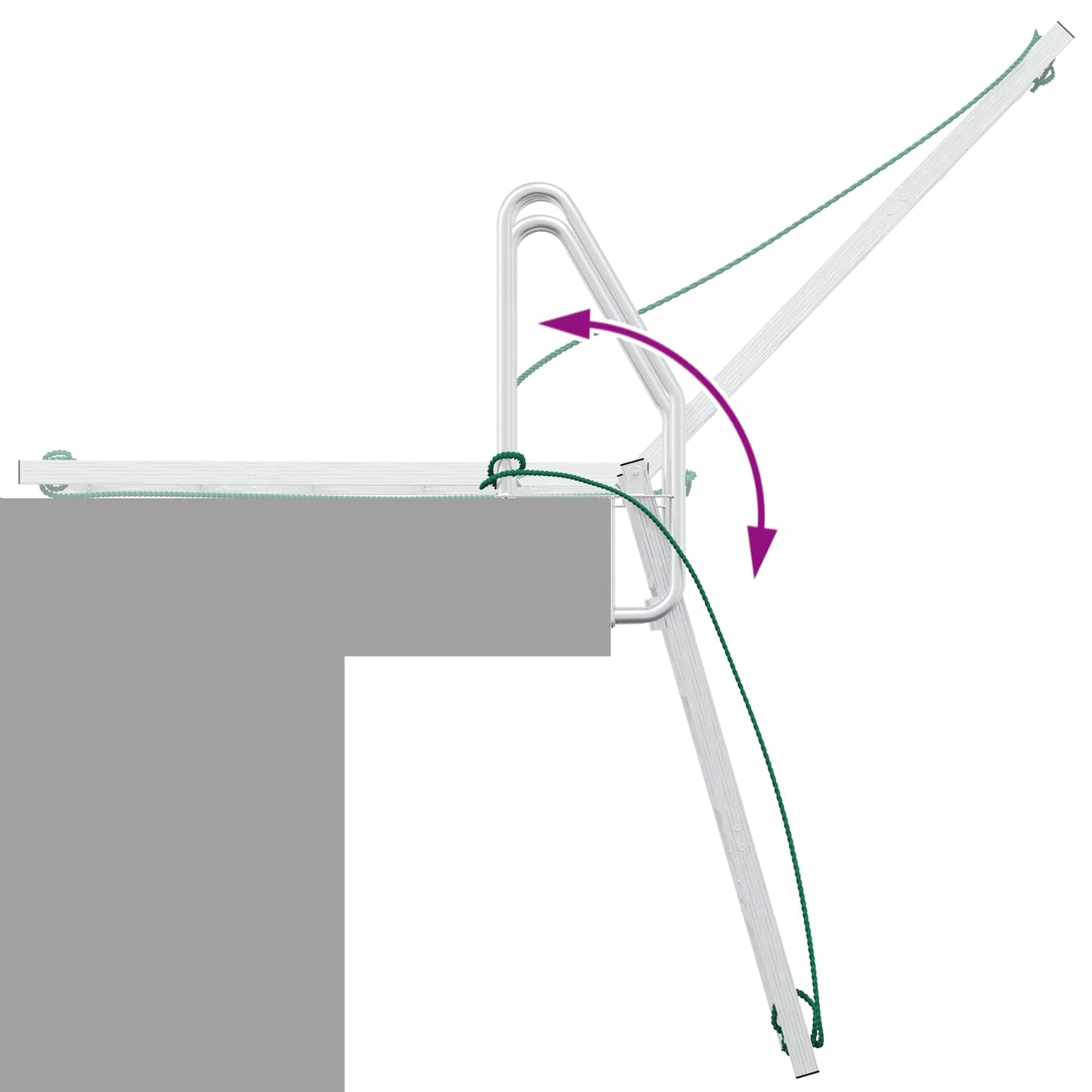 5-Step Dock Ladder Silver 22.83 x 30.31 x 75.20 in Aluminium
