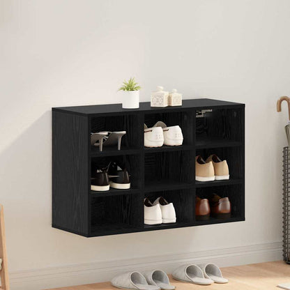 Shoe Cabinet Black Oak 30.51 x 11.81 x 20.08 in Engineered Wood