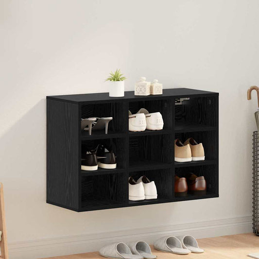 Shoe Cabinet Black Oak 30.51 x 11.81 x 20.08 in Engineered Wood