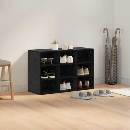 Shoe Cabinet Black Oak 30.51 x 11.81 x 20.08 in Engineered Wood