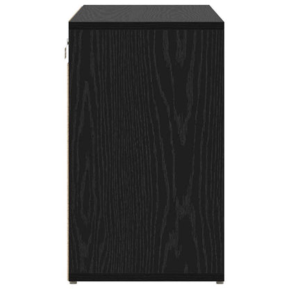 Shoe Cabinet Black Oak 30.51 x 11.81 x 20.08 in Engineered Wood