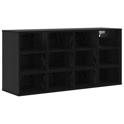 Shoe Cabinet Black Oak 40.55 x 11.81 x 20.08 in Engineered Wood