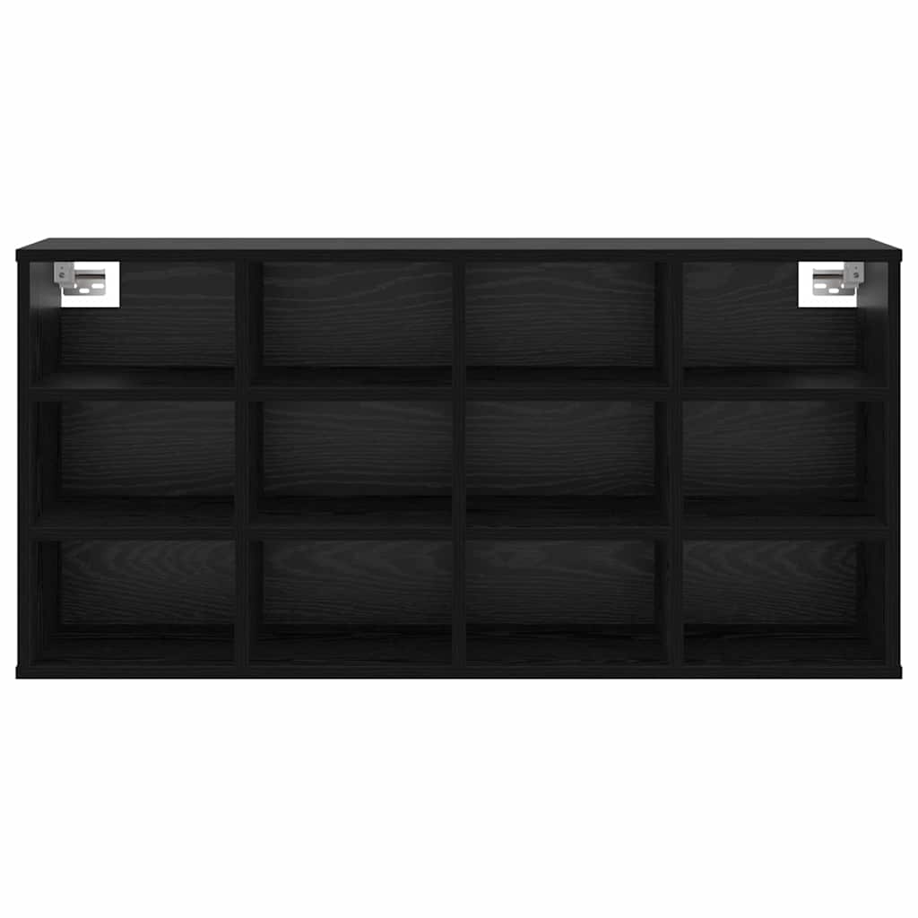 Shoe Cabinet Black Oak 40.55 x 11.81 x 20.08 in Engineered Wood