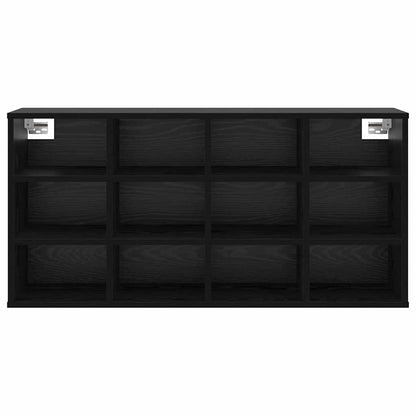 Shoe Cabinet Black Oak 40.55 x 11.81 x 20.08 in Engineered Wood