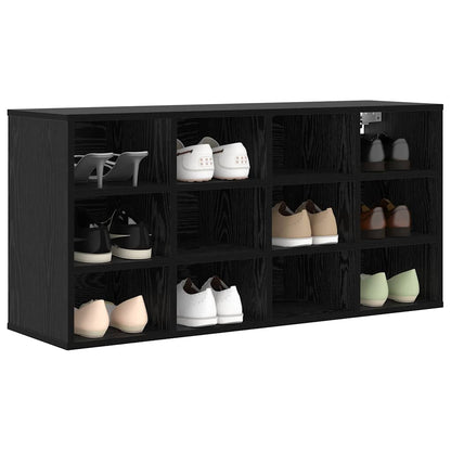 Shoe Cabinet Black Oak 40.55 x 11.81 x 20.08 in Engineered Wood