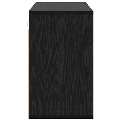 Shoe Cabinet Black Oak 40.55 x 11.81 x 20.08 in Engineered Wood