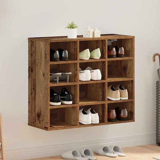 Shoe Cabinet Old Wood 30.51 x 11.81 x 26.38 in Engineered Wood