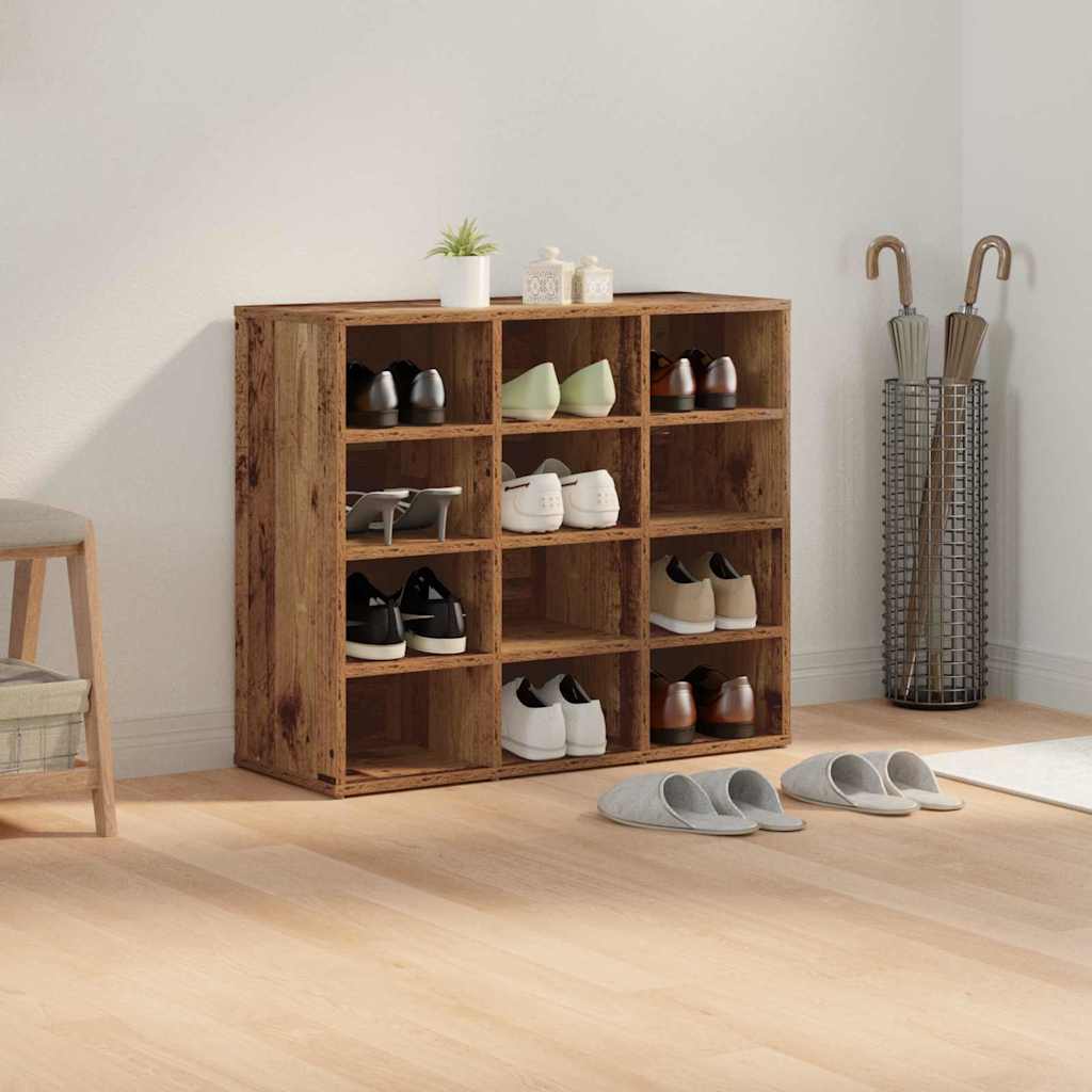 Shoe Cabinet Old Wood 30.51 x 11.81 x 26.38 in Engineered Wood