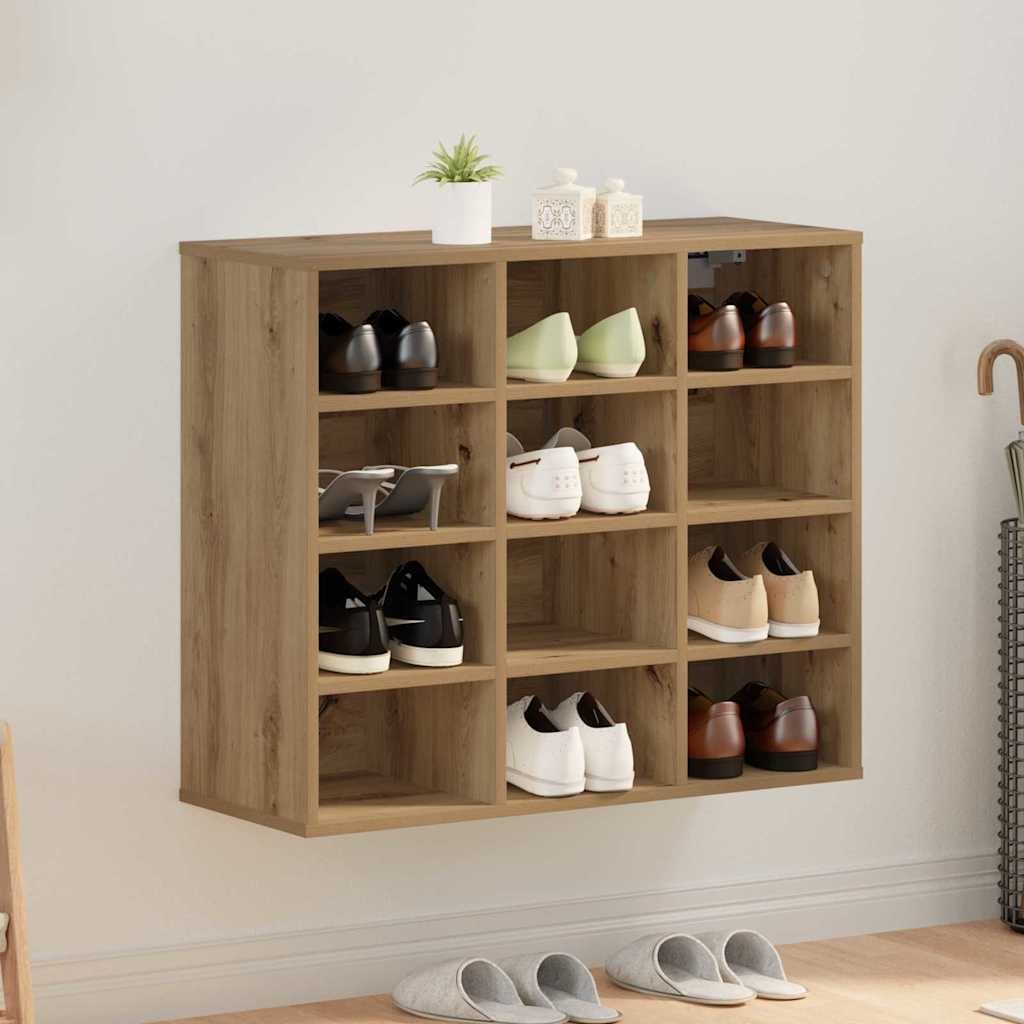 Shoe Cabinet with Shelf Artisan Oak 30.51 x 11.81 x 26.38 in