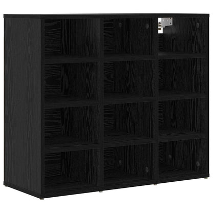 Shoe Cabinet Black Oak 30.51 x 11.81 x 26.38 in Engineered Wood
