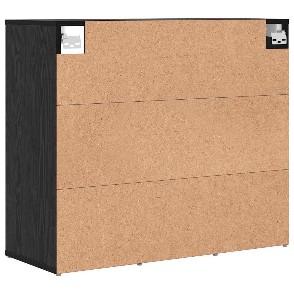 Shoe Cabinet Black Oak 30.51 x 11.81 x 26.38 in Engineered Wood