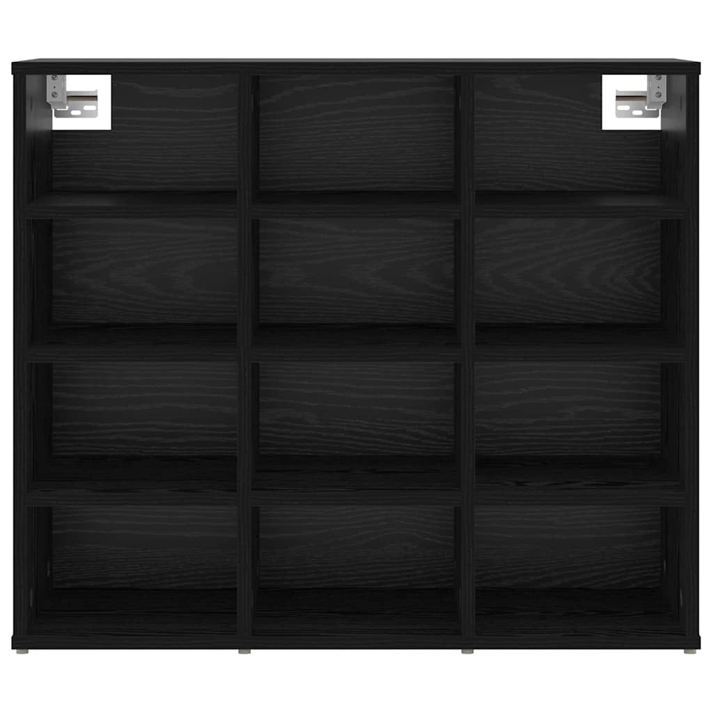Shoe Cabinet Black Oak 30.51 x 11.81 x 26.38 in Engineered Wood