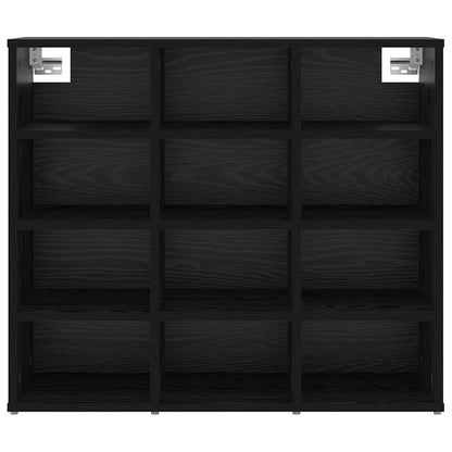 Shoe Cabinet Black Oak 30.51 x 11.81 x 26.38 in Engineered Wood