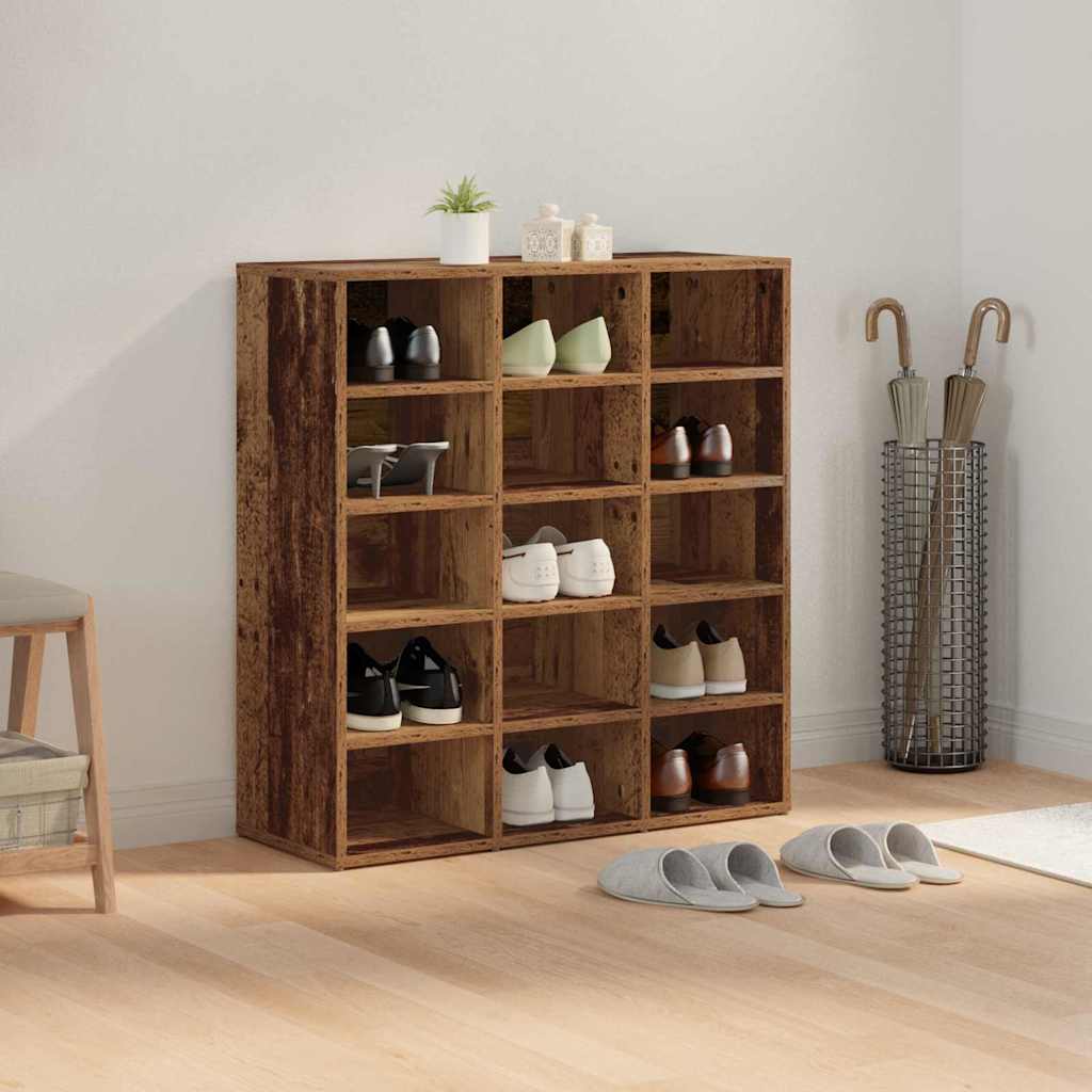 Shoe Cabinet Old Wood 30.51 x 11.81 x 32.87 in Engineered Wood