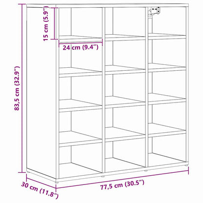 Shoe Cabinet Old Wood 30.51 x 11.81 x 32.87 in Engineered Wood