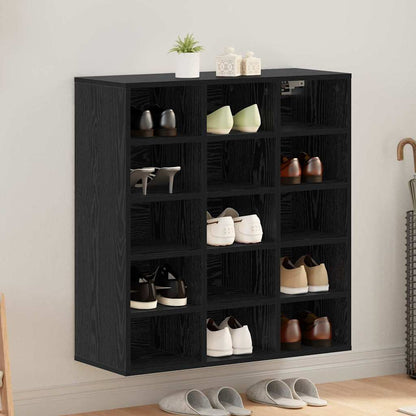 Shoe Cabinet Black Oak 30.51 x 11.81 x 32.87 in Engineered Wood