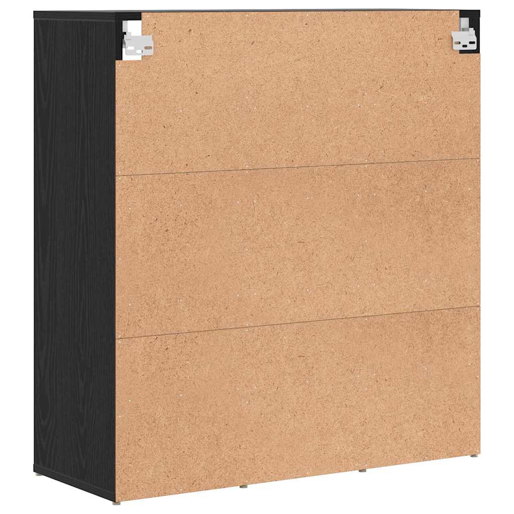 Shoe Cabinet Black Oak 30.51 x 11.81 x 32.87 in Engineered Wood