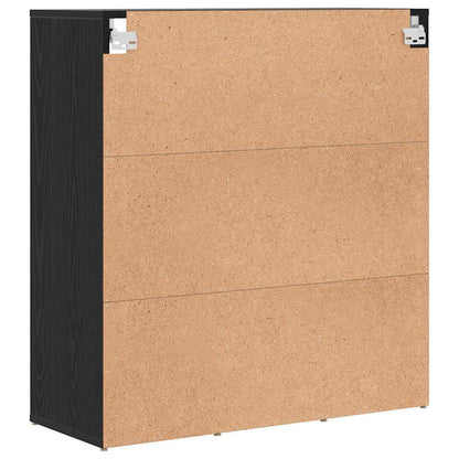 Shoe Cabinet Black Oak 30.51 x 11.81 x 32.87 in Engineered Wood