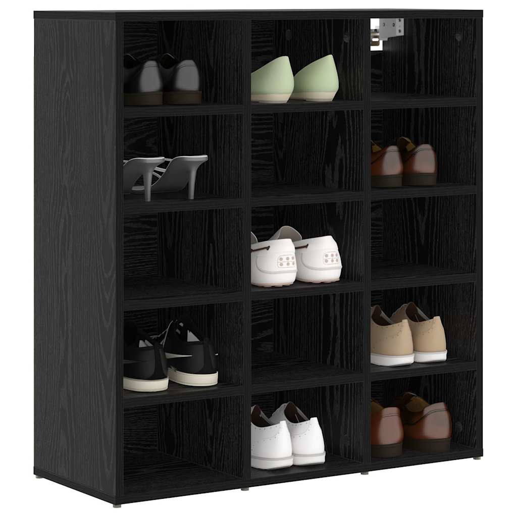 Shoe Cabinet Black Oak 30.51 x 11.81 x 32.87 in Engineered Wood