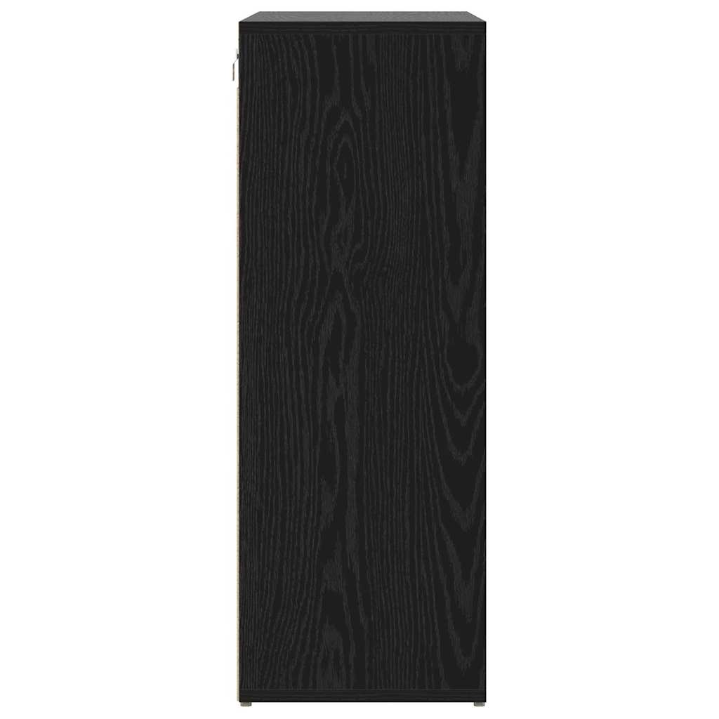 Shoe Cabinet Black Oak 30.51 x 11.81 x 32.87 in Engineered Wood