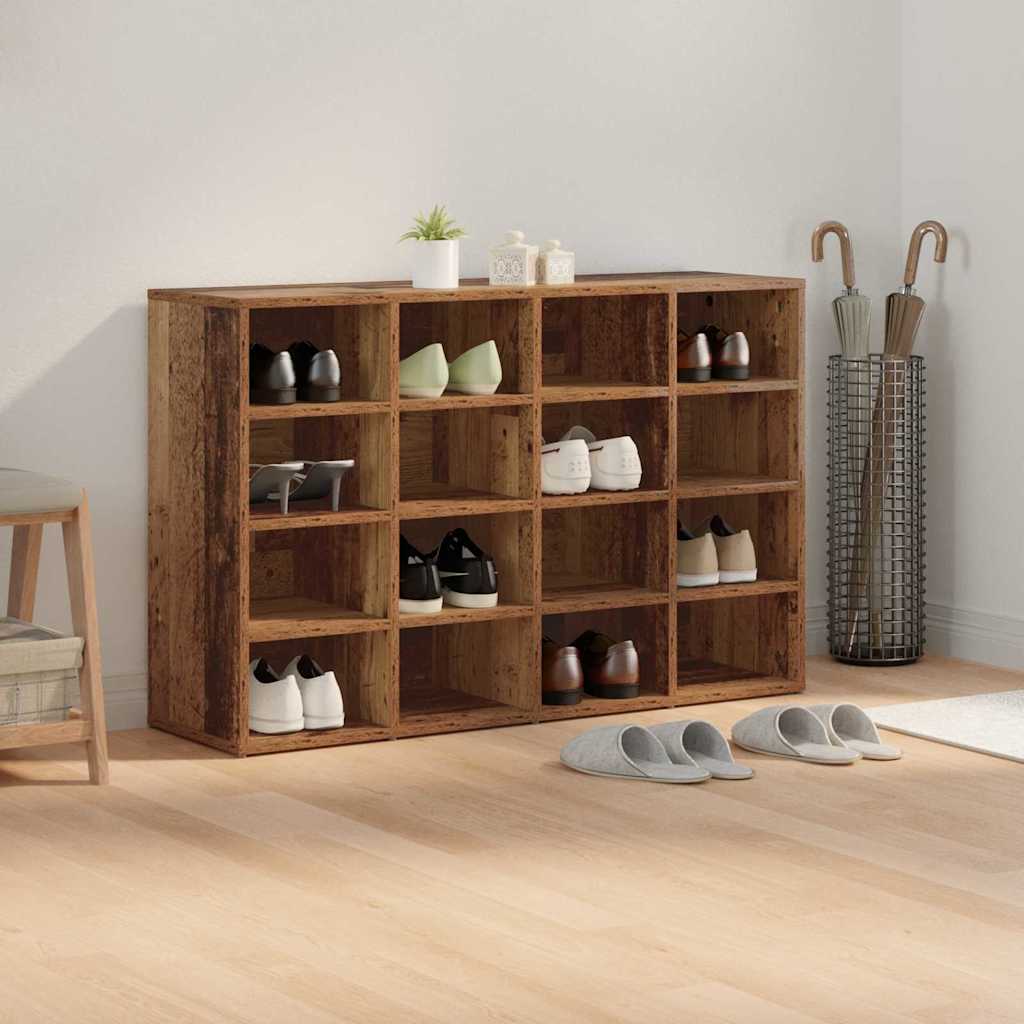 Shoe Cabinet Old Wood 40.55 x 11.81 x 26.38 in Engineered Wood