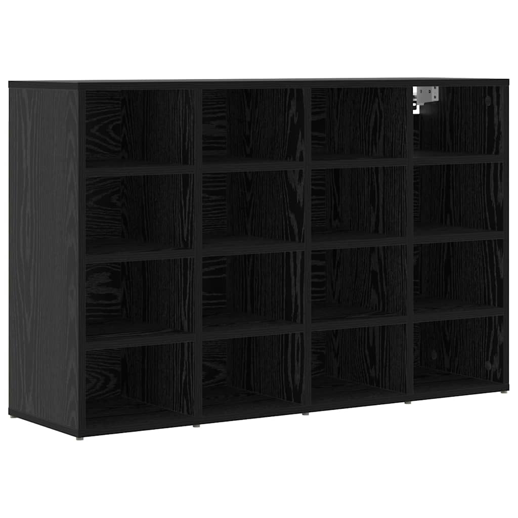 Shoe Cabinet Black Oak 40.55 x 11.81 x 26.38 in Engineered Wood