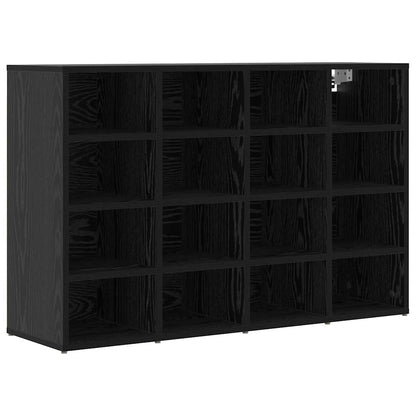 Shoe Cabinet Black Oak 40.55 x 11.81 x 26.38 in Engineered Wood