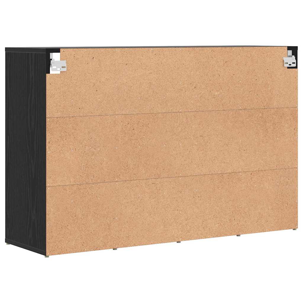 Shoe Cabinet Black Oak 40.55 x 11.81 x 26.38 in Engineered Wood