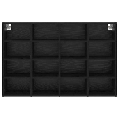 Shoe Cabinet Black Oak 40.55 x 11.81 x 26.38 in Engineered Wood