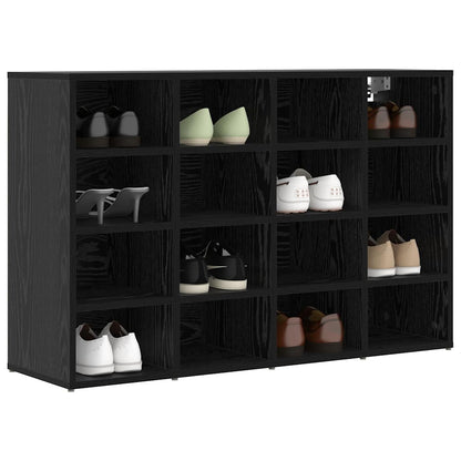 Shoe Cabinet Black Oak 40.55 x 11.81 x 26.38 in Engineered Wood
