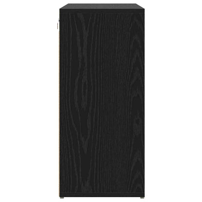 Shoe Cabinet Black Oak 40.55 x 11.81 x 26.38 in Engineered Wood