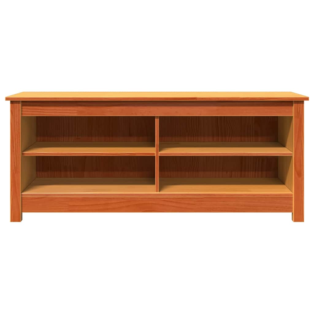 Shoe Bench Wax brown 110 x 38 x 45.5 cm Solid pine wood