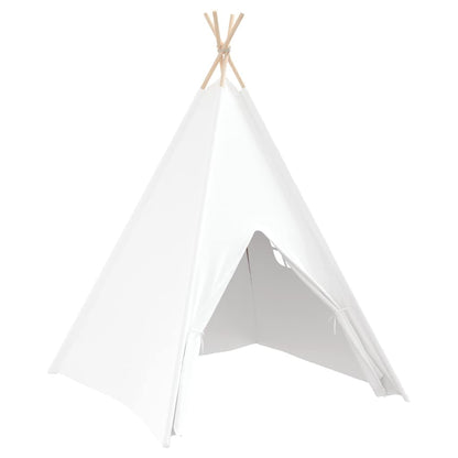 Teepee Tent White 47.2" x 47.2" x 59.1" Fabric and Plastic