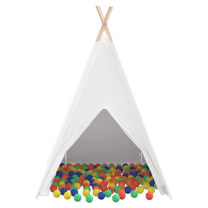 Teepee Tent White 47.2" x 47.2" x 59.1" Fabric and Plastic