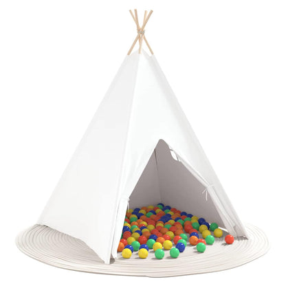 Teepee Tent White 47.2" x 47.2" x 59.1" Fabric and Plastic