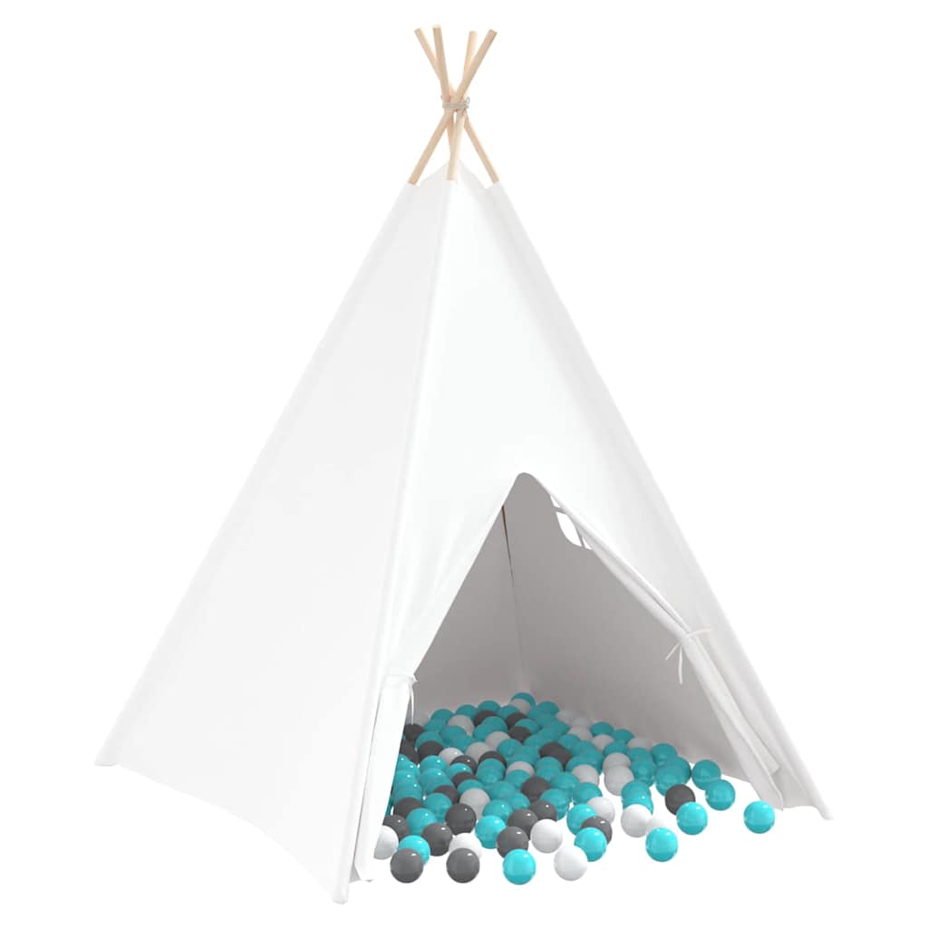 Teepee Tent White 47.2" x 47.2" x 59.1" Fabric and Plastic