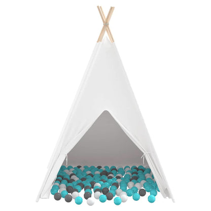 Teepee Tent White 47.2" x 47.2" x 59.1" Fabric and Plastic