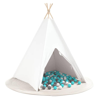 Teepee Tent White 47.2" x 47.2" x 59.1" Fabric and Plastic