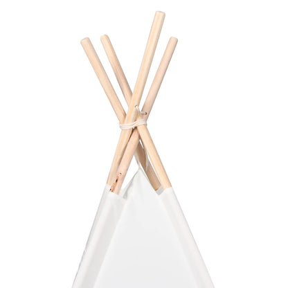 Teepee Tent White 47.2" x 47.2" x 59.1" Fabric and Plastic