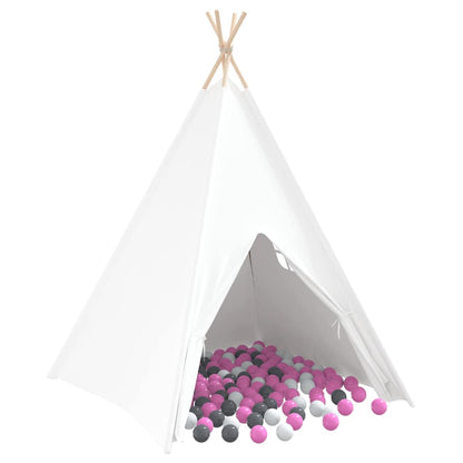 Teepee Tent White 47.2" x 47.2" x 59.1" Fabric and Plastic